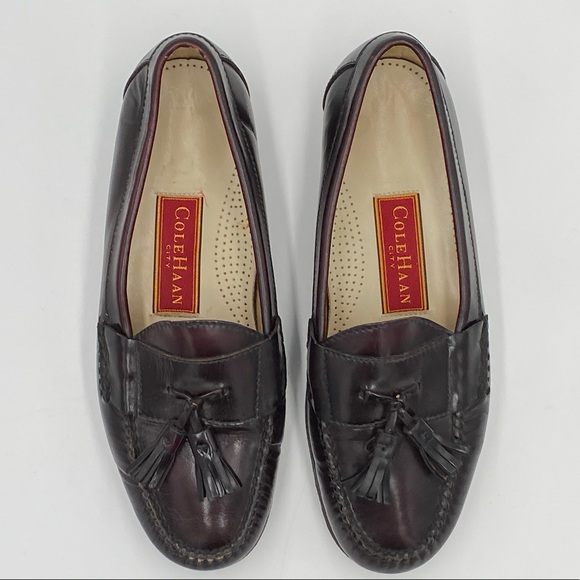 Cole Haan Burgundy Pinch Tassel Loafers - Size 8 E - Picture 6 of 8
